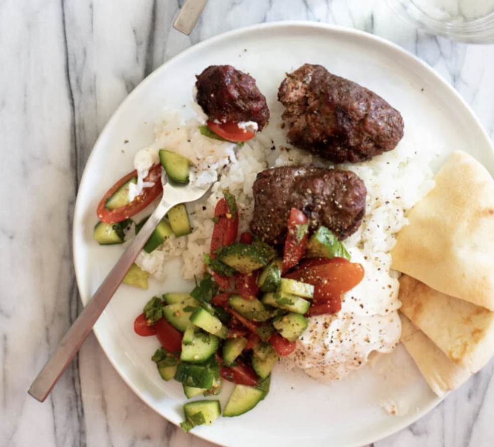 Beef Kofta Rice Bowls with Lemon Garlic Yogurt | Meal Plan Studio