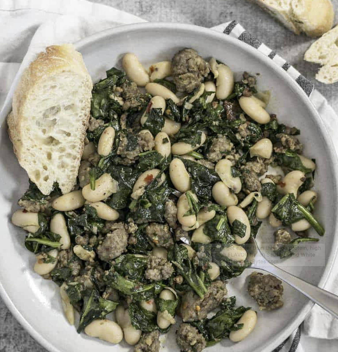 Italian Sausage + White Bean Pasta Skillet | Meal Plan Studio